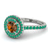 Double Halo Brown Diamond Ring - Zoey No. 1106 image 1