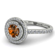 Double Halo Brown Diamond Ring - Zoey No. 1103 image 1