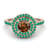 Double Halo Brown Diamond Ring - Zoey No. 1105 image 2