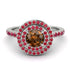 Double Halo Brown Diamond Ring - Zoey No. 1112