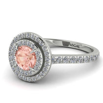 Double Halo Morganite Ring - Zoey No. 903 image 1
