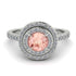 Double Halo Morganite Ring - Zoey No. 903 image 2