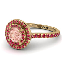 Double Halo Morganite Ring - Zoey No. 910 image 1