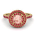 Double Halo Morganite Ring - Zoey No. 910