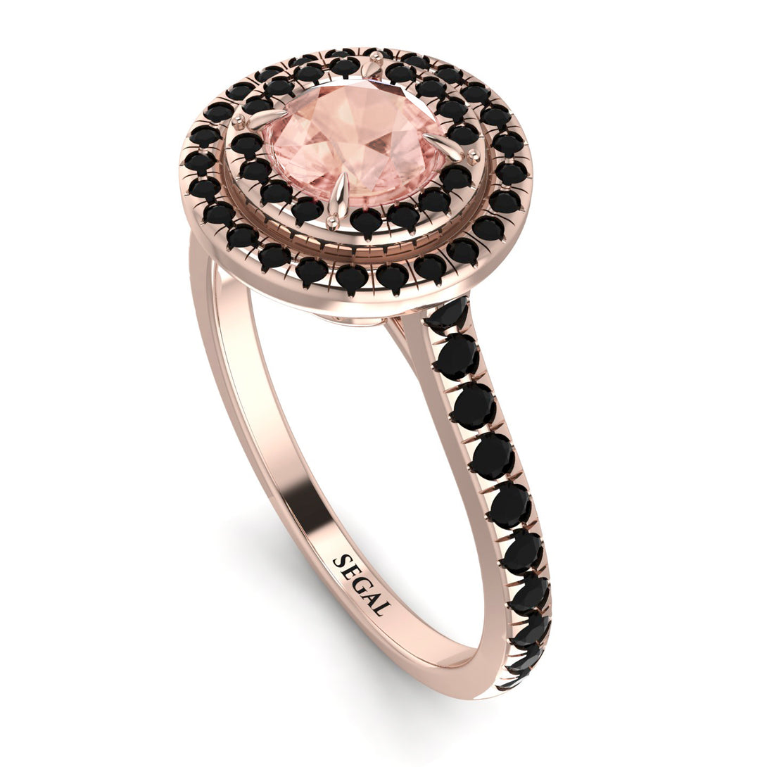Double Halo Morganite Ring - Zoey No. 908