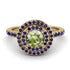 Double Halo Peridot Ring - Zoey No. 713
