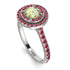 Double Halo Peridot Ring - Zoey No. 712