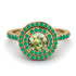 Double Halo Peridot Ring - Zoey No. 704