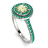 Double Halo Peridot Ring - Zoey No. 706