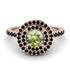 Double Halo Peridot Ring - Zoey No. 708