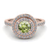 Double Halo Peridot Ring - Zoey No. 702