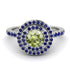 Double Halo Peridot Ring - Zoey No. 715