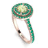 Double Halo Peridot Ring - Zoey No. 705