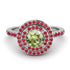 Double Halo Peridot Ring - Zoey No. 712