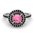 Double Halo Pink Moissanite Ring - Zoey No. 809