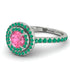 Double Halo Pink Moissanite Ring - Zoey No. 806 image 1