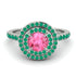 Double Halo Pink Moissanite Ring - Zoey No. 806 image 2