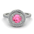 Double Halo Pink Moissanite Ring - Zoey No. 803 image 2