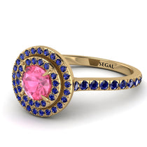 Double Halo Pink Moissanite Ring - Zoey No. 813 image 1