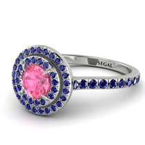Double Halo Pink Moissanite Ring - Zoey No. 815 image 1