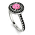 Double Halo Pink Moissanite Ring - Zoey No. 809 image 3