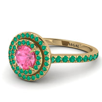 Double Halo Pink Moissanite Ring - Zoey No. 804 image 1