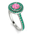 Double Halo Pink Moissanite Ring - Zoey No. 806 image 3