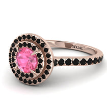 Double Halo Pink Moissanite Ring - Zoey No. 808 image 1