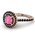 Double Halo Pink Moissanite Ring - Zoey No. 808 image 1