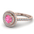 Double Halo Pink Moissanite Ring - Zoey No. 802 image 1