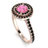 Double Halo Pink Moissanite Ring - Zoey No. 808