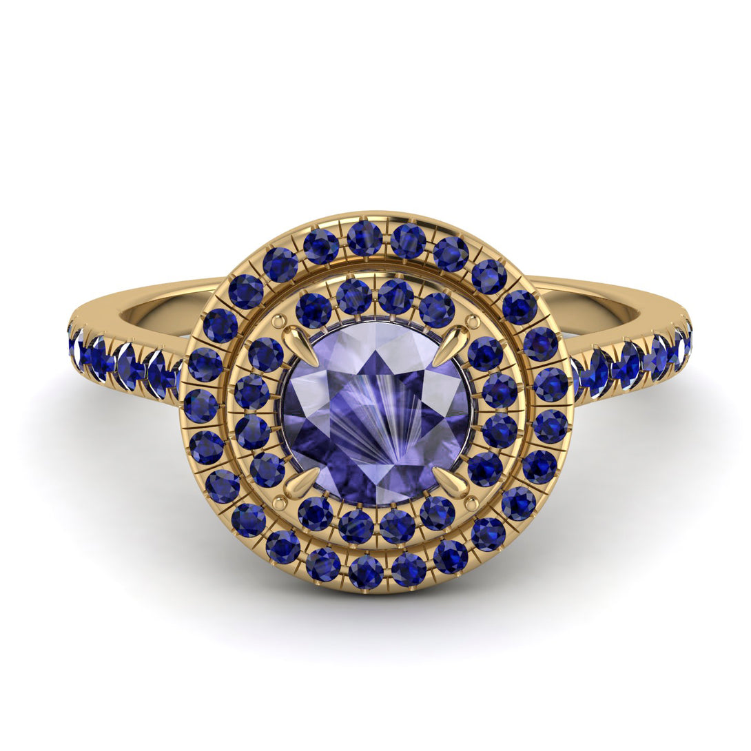 Double Halo Tanzanite Ring - Zoey No. 213