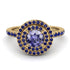 Double Halo Tanzanite Ring - Zoey No. 213