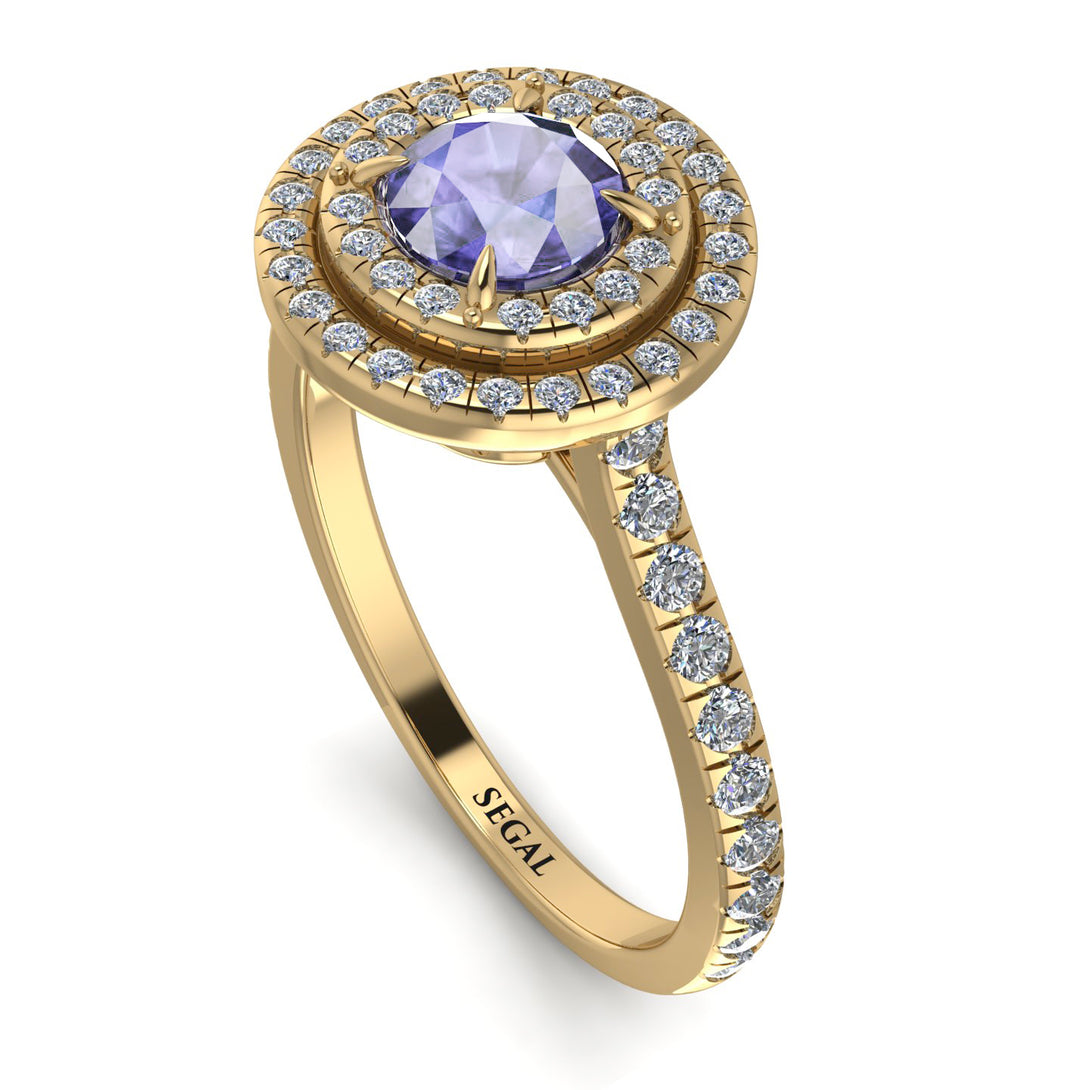 Double Halo Tanzanite Ring - Zoey No. 201