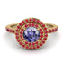 Double Halo Tanzanite Ring - Zoey No. 210