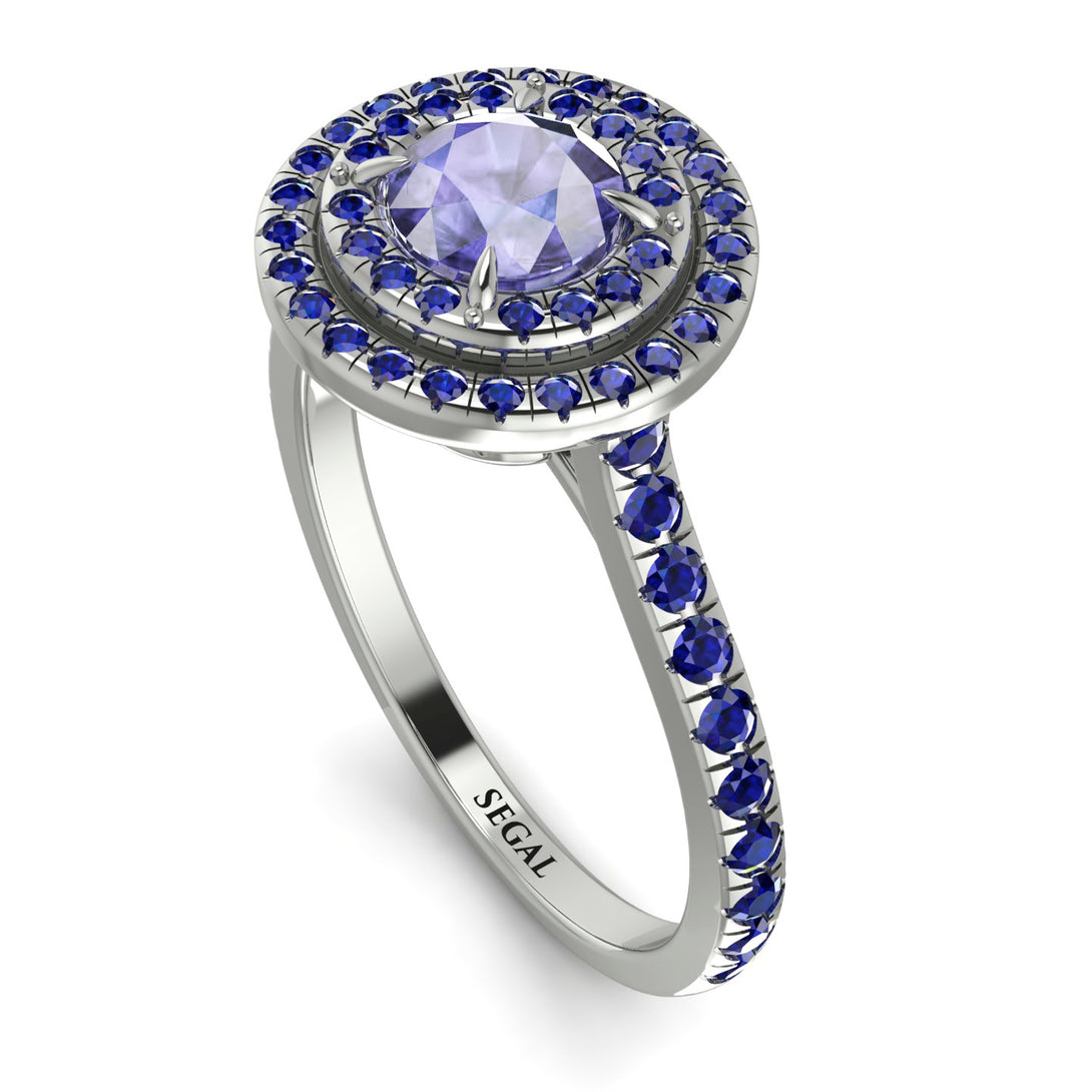 Double Halo Tanzanite Ring - Zoey No. 215