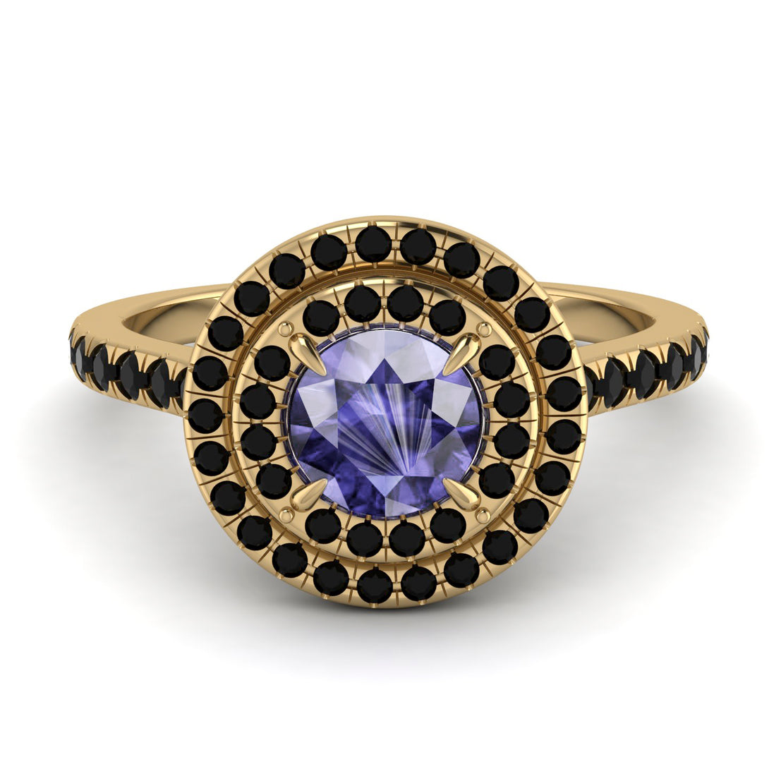 Double Halo Tanzanite Ring - Zoey No. 207