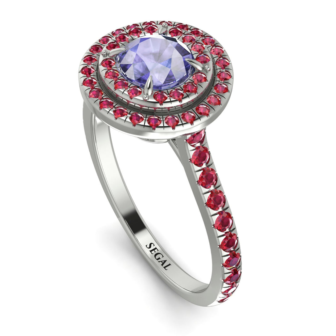 Double Halo Tanzanite Ring - Zoey No. 212