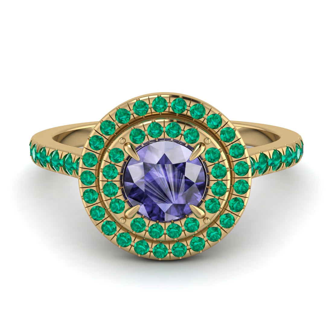 Double Halo Tanzanite Ring - Zoey No. 204