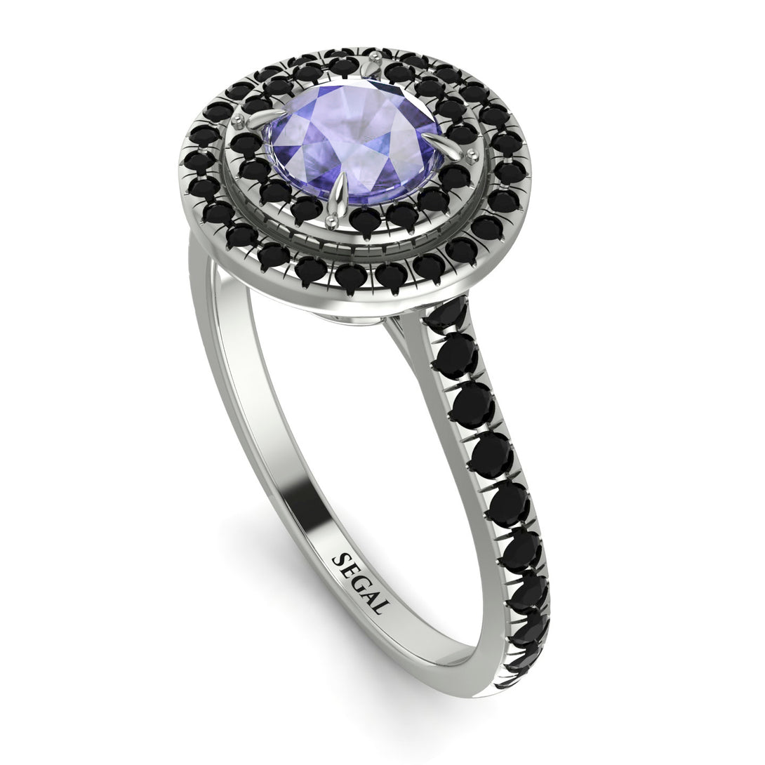 Double Halo Tanzanite Ring - Zoey No. 209