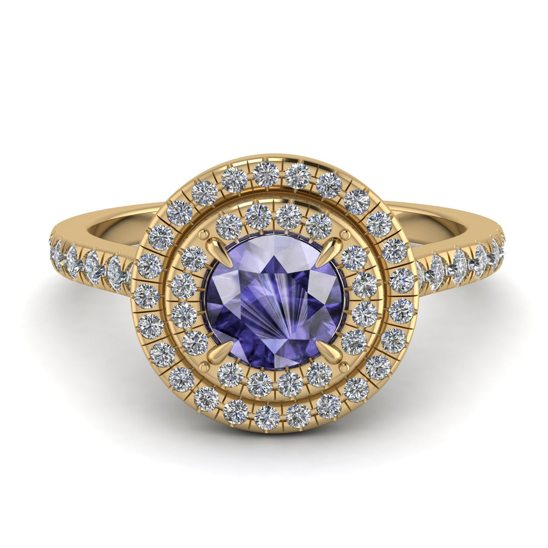 Double Halo Tanzanite Ring - Zoey No. 201