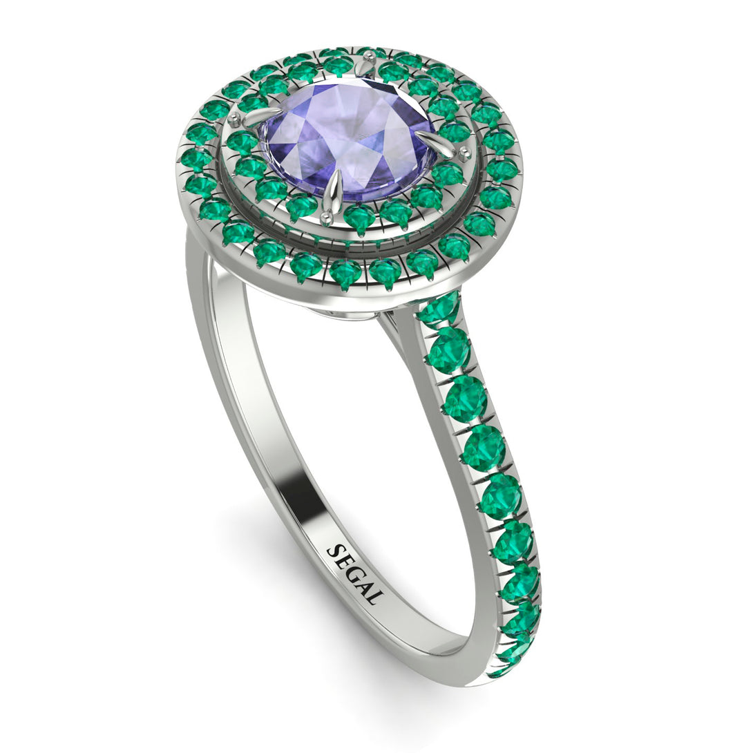 Double Halo Tanzanite Ring - Zoey No. 206