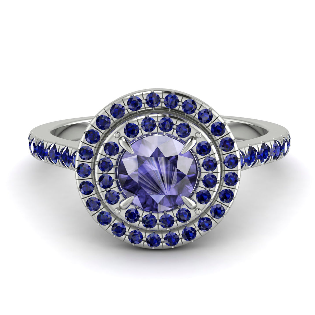 Double Halo Tanzanite Ring - Zoey No. 215