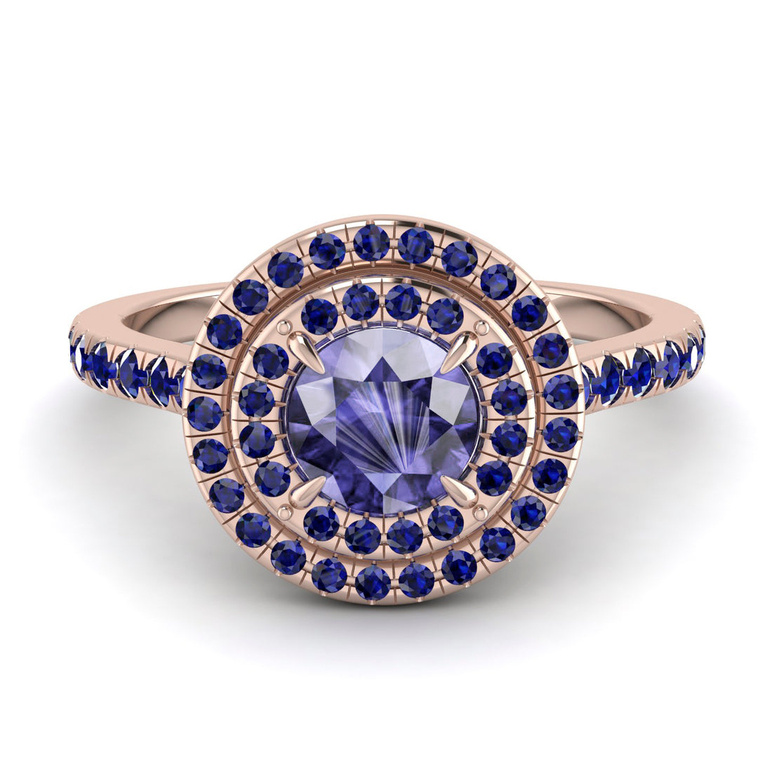 Double Halo Tanzanite Ring - Zoey No. 214