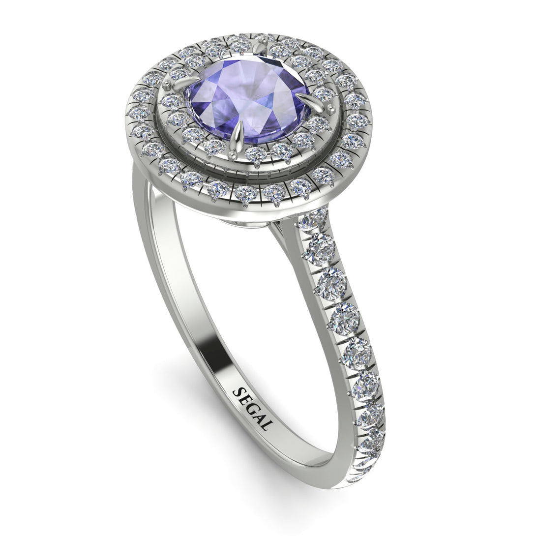 Double Halo Tanzanite Ring - Zoey No. 203