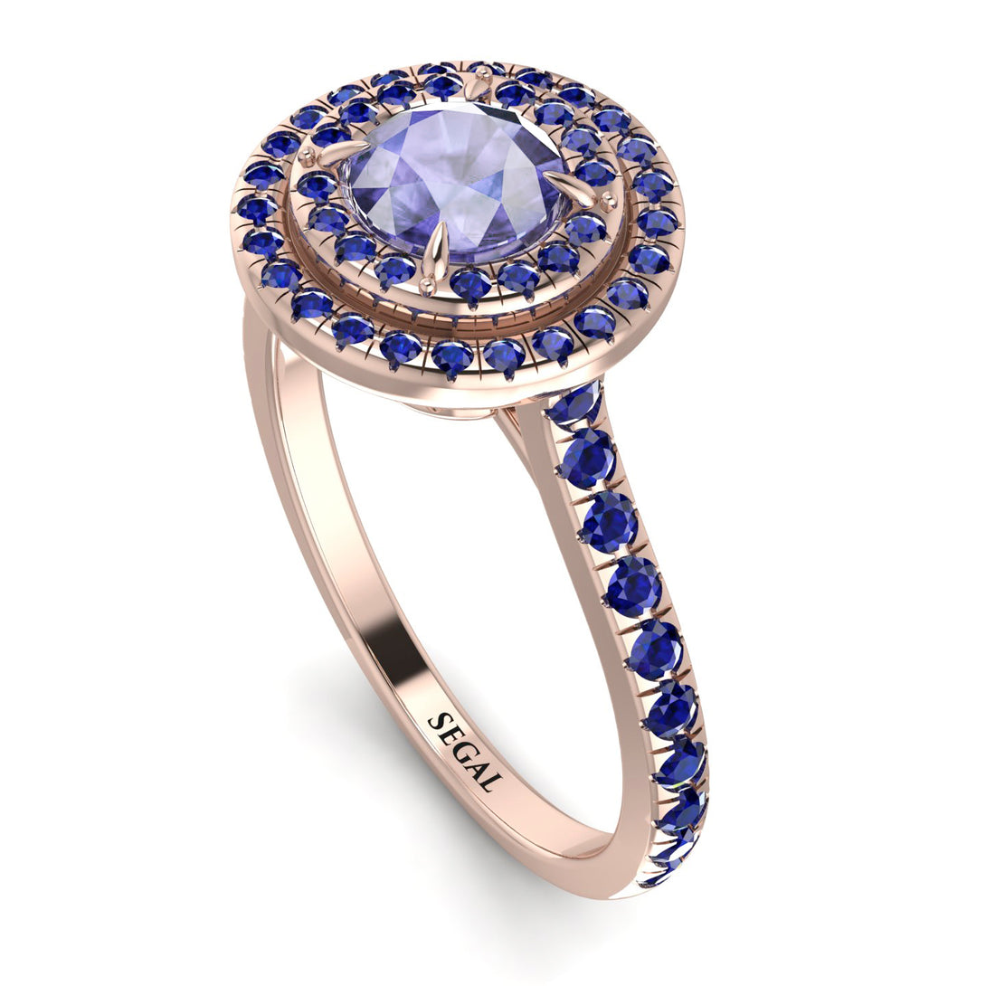 Double Halo Tanzanite Ring - Zoey No. 214