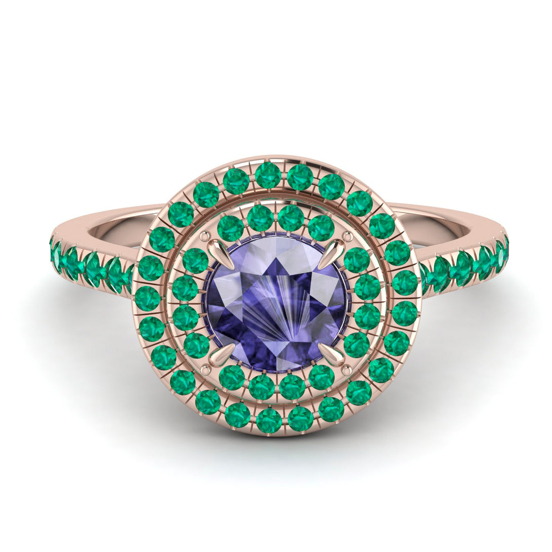 Double Halo Tanzanite Ring - Zoey No. 205