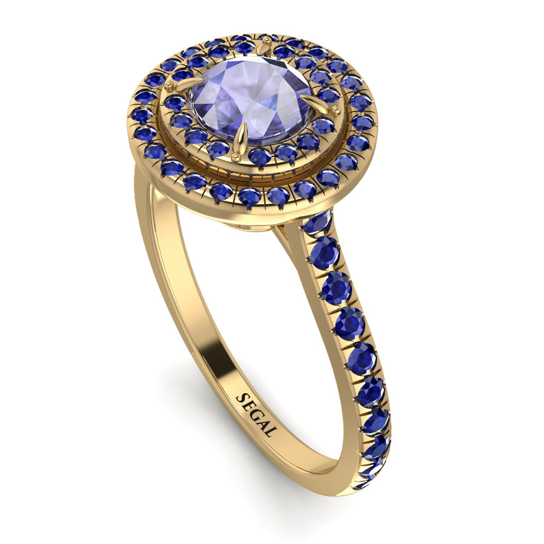 Double Halo Tanzanite Ring - Zoey No. 213