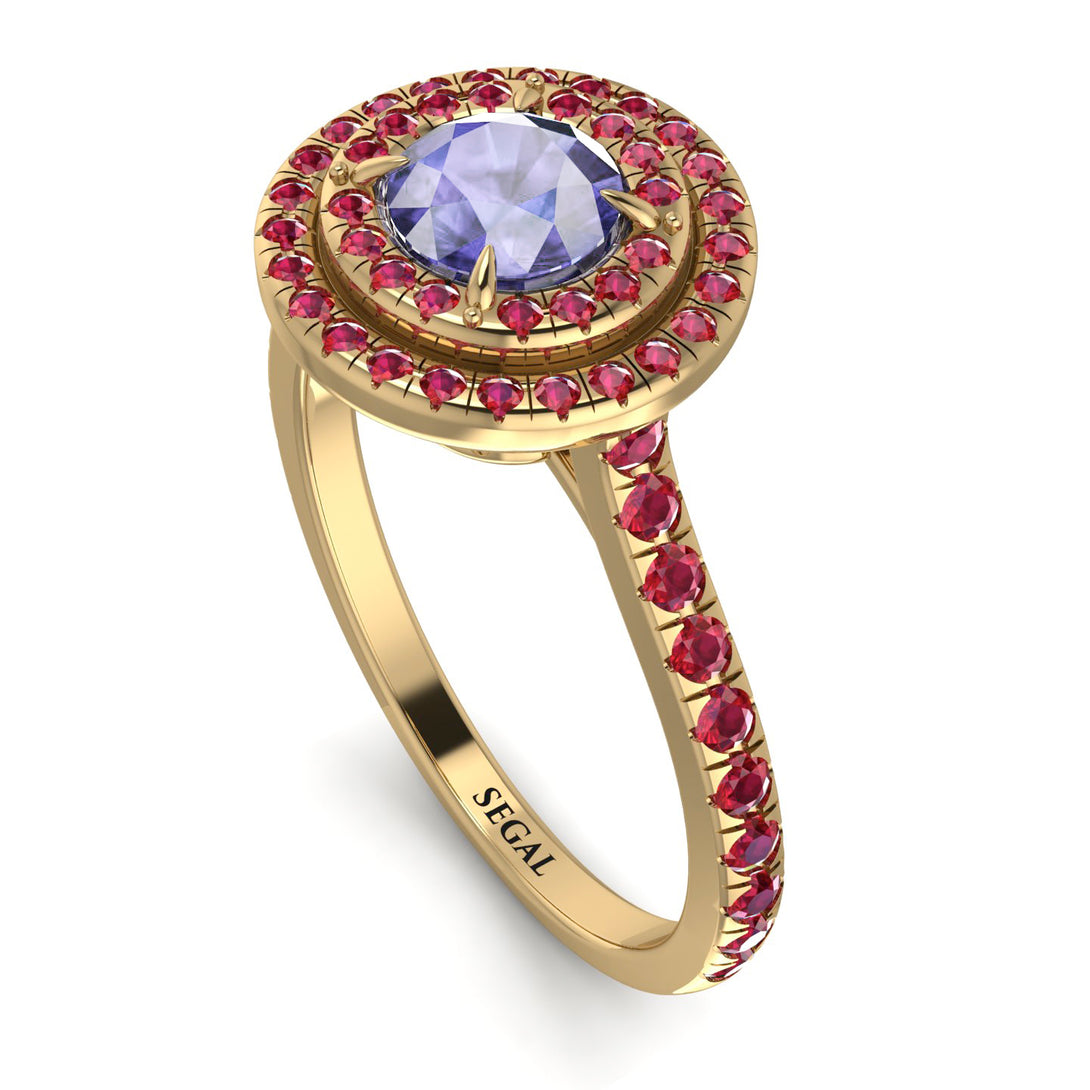 Double Halo Tanzanite Ring - Zoey No. 210