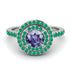 Double Halo Tanzanite Ring - Zoey No. 206